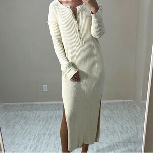 Free People Long Sleeve Ribbed Dress